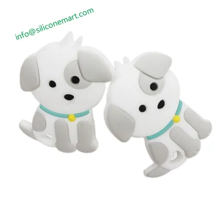 dog shape food grade silicone baby teethers wholesaler shenzhen siliconemart