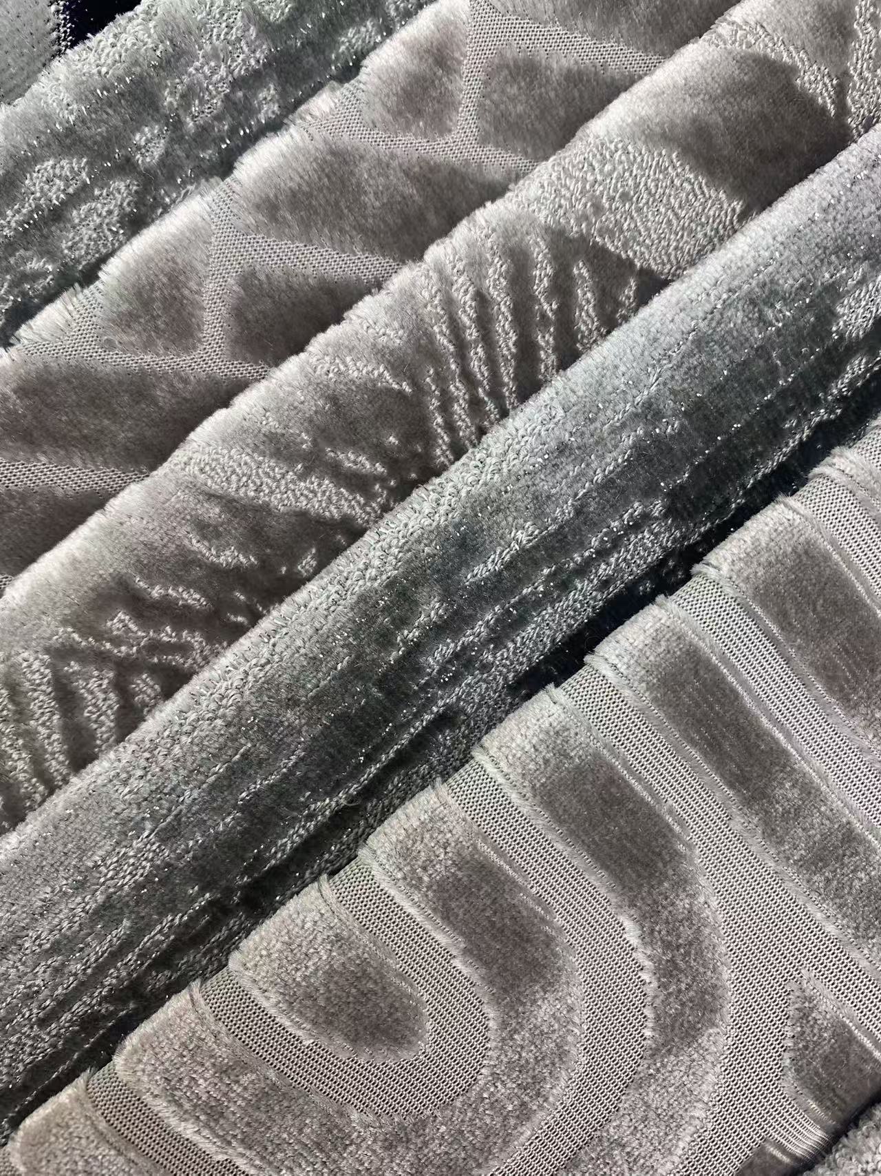 Multi-patterned Geometric Modern Velvet Upholstery Fabric