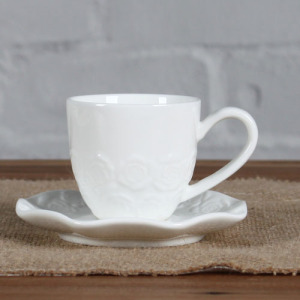 Emboss soucoupe et tasse rose