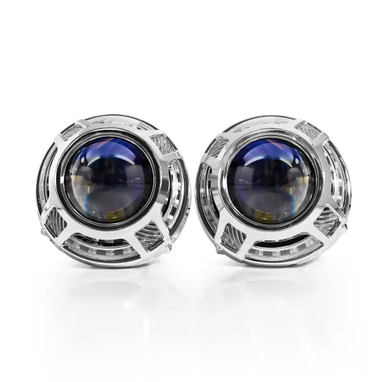 3 Inch White Bi LED Shrouds Projector Decoration Masks Headlight Lens Cover