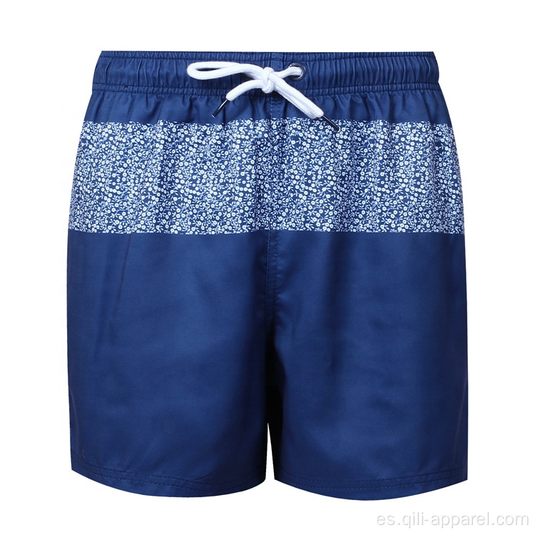 Shorts de playa con bordado de baño 100% poliéster