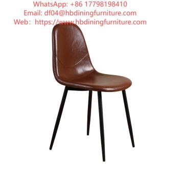 Dining Furniture Leather Seat Restaurant Chairs Hot Sale Thermal Transfer Leg Leather Backrest Restaurant Chair