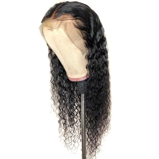 China OEM Vendor Custom Packaging Natural Color Hair Wig Lace Frontal 13x4 Water Wave Lace Wig Wholesale Indian Raw Virgin Hair