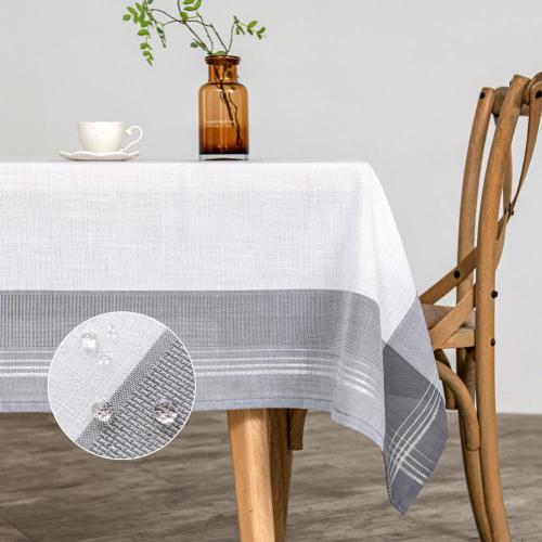 Faux -Leinenfaltenfest -Tischdecke für Rechtecktische
