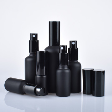 Flottes de pulvérisation en verre cosmétique noir mat en gros avec pulvérisateurs de pompe - 5 ml à 100 ml