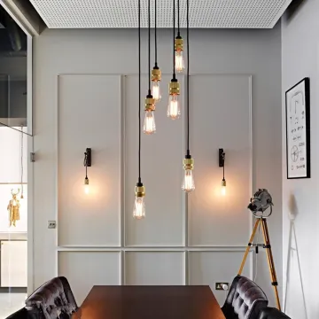 Simple and small creative stair chandelier Villa dining room decorative chandelier Custom light luxury small chandelier