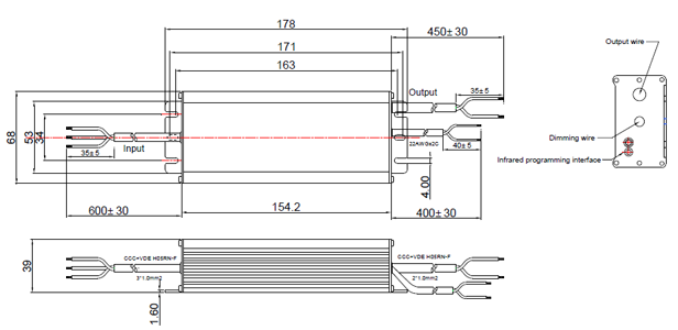 LDP-120R305 Mechanical drawing