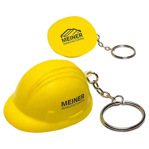 Custom Printed Safety Helmet Shaped Anti-PU Stress Balls with Logo - Wholesale