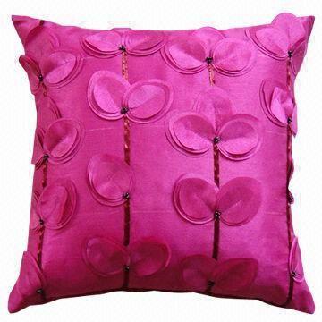 Decorative Applique Cushion, Made of Polyester, Measuring 43 x 43cm