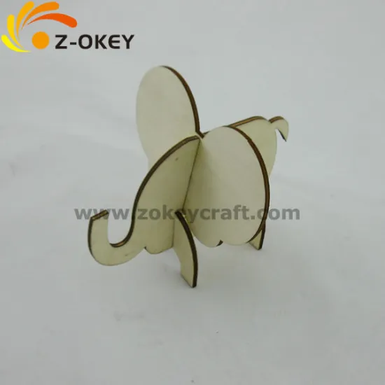 Handmade decorative Wooden ornaments 3D puzzle with elephant shape