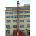 Elevador de materiales de construcción de cuerda de alambre de jaula doble individual