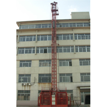 Elevador de materiales de construcción de cuerda de alambre de jaula doble individual