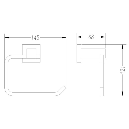 Brass Bathroom Accessories Square Brass Toilet Paper Roll Holder For Bathroom Supplier