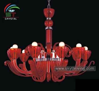 murano glass pendant red glass chandelier