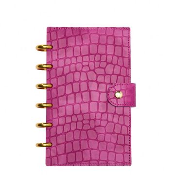 Planificador de discurso de impresión de cocodrilo A6 con cubierta de cuero personalizada y folleto de sobre en efectivo