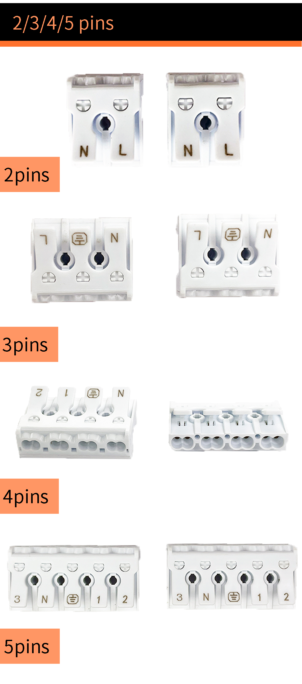 221 Connector 2 In 2 Out Universal Quick Terminal Block Connector