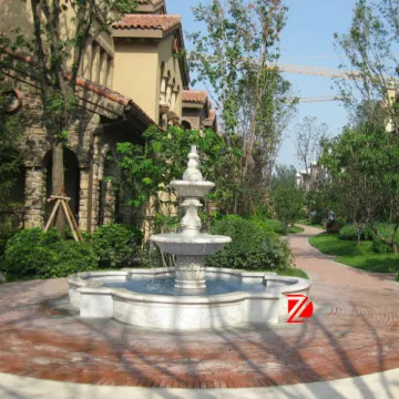 white marble yard fountains