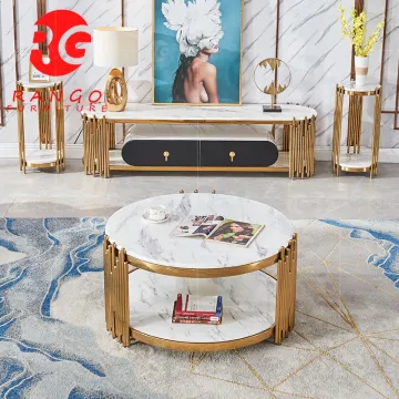 80CM Stainless Steel Legs Pedestal Table with Glass Top for Living Room and Flower Stand
