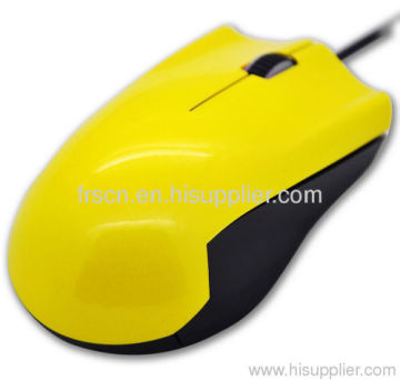 3 Buttons Shining Yellow Trackball Wired Usb Standard Mouse 