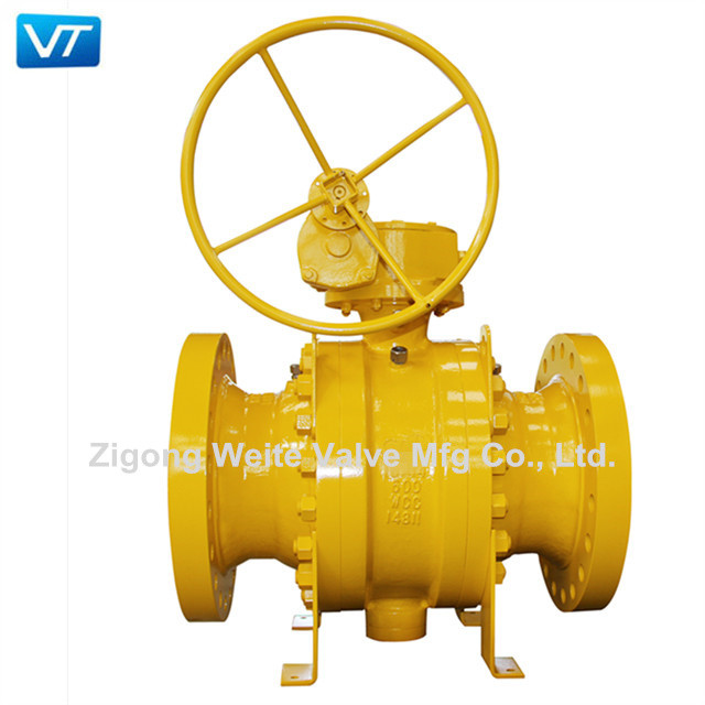 600lb wcc gear trunnion valve ball 16 inch carbon steel socket welded