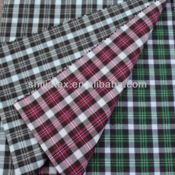 polyester cotton yarn dyed stock shirts fabrics