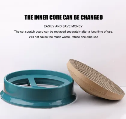 Round Replaceable Core Grasp Resistant Plastic Cat Scratch Board
