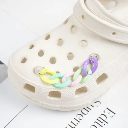 Hole DIY Accessories: Fashion Color Acrylic Chain Decorations for Shoes