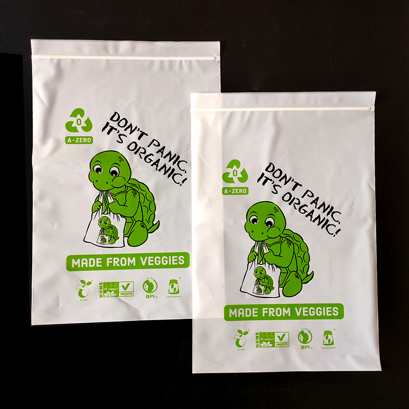 Compostable matte zip bag