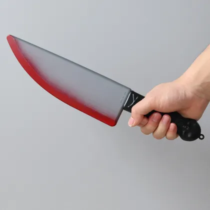 Halloween Bloody Weapon Plastic Butcher Knife - Kids Favor Toy & Cosplay Decoration