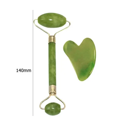 Facial Massage Guasha Board Double Heads Jade Roller Set Face Lifting Tool