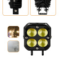 Waterproof Dual Color HJG Motorcycle Car LED Headlights: High Beam & Low Beam with Work Light