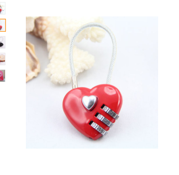 Design new fashionable Valentine 's Day alloy heart cable lock