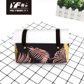 Custom Tropical leaves PU leather handbag cosmetic bag pencil case&bag multifunctional bag