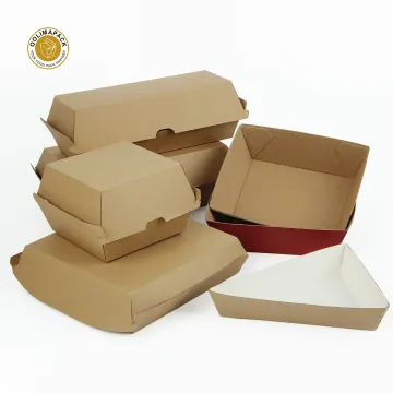 Wholesale Custom Logo Corrugated Hamburg Box for Fast Food and Burger Packaging