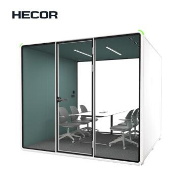 Booth pertemuan modular all-in-one untuk enam