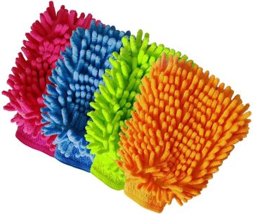 Double Sides Chenille Soft Microfiber Cleaning Car Mitt