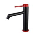 304 Faucet de bassin à trou unique rouge noir en acier inoxydable