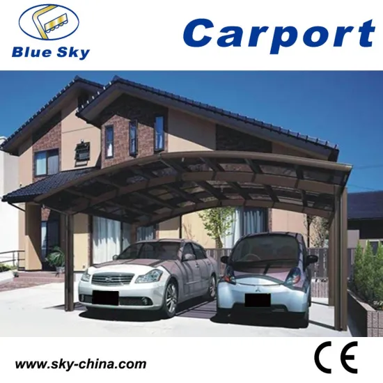 Polycarbonate and aluminum double carport retractable carport
