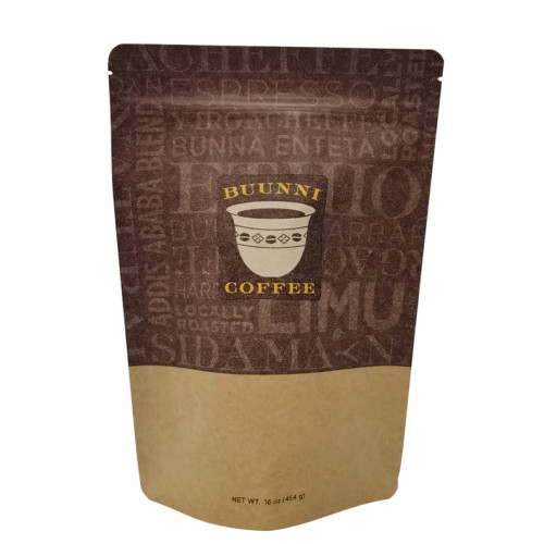 Sacchetto di imballaggio per caffè personalizzato in carta kraft naturale