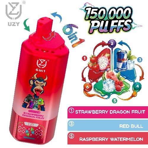 UZY 150K puff 6in1 Vape sekali pakai