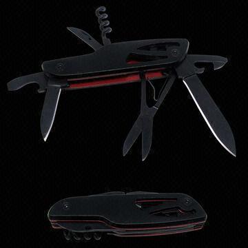 Multifunction Pocket Knife, Made of Stainless Steel 420, with Black Oxide Finish