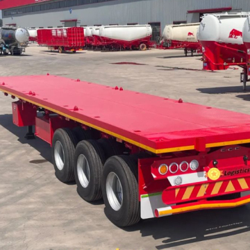 China Manufacturer 20FT 40FT 12 Tires Flatbed Trailer 3 Axle Container Trailer With Twist Lock