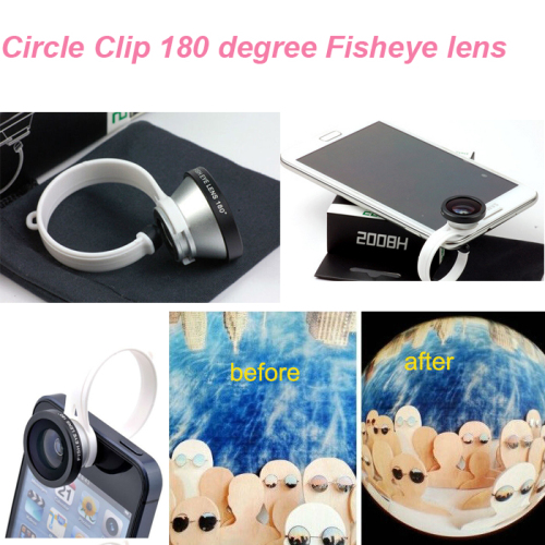 Universal Circle Clip 180 Degree Fisheye Lens for Cellphone (F2)