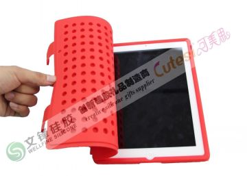 Red Anti- Dust Against Shock Ipad Silicone Cases For Tablet Pc