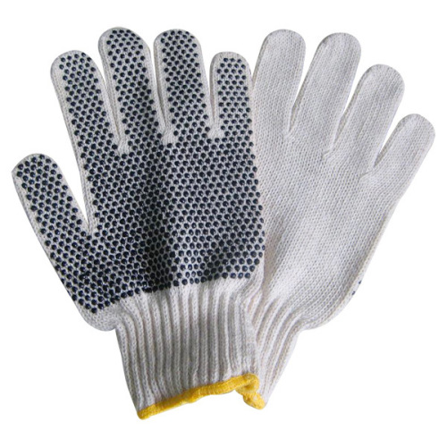 Gants de travail en coton tricoté avec un seul point en PVC