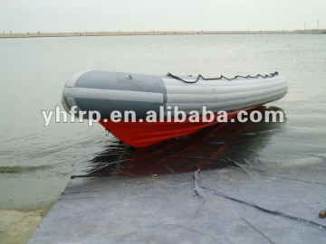 frp rigid inflatable fishing boat with fibeglass hull