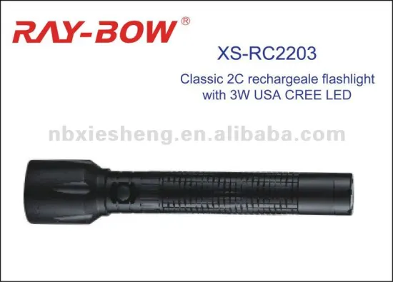 rechargeable 2C 3w usa cree led classic torch