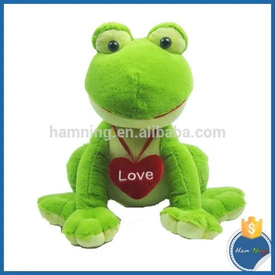 35cm sitting frog with hanging red heart