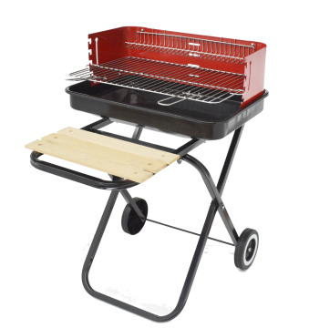 Wholesale Adjustable Height Foldable Charcoal BBQ Grill Includes Wood Table Machine