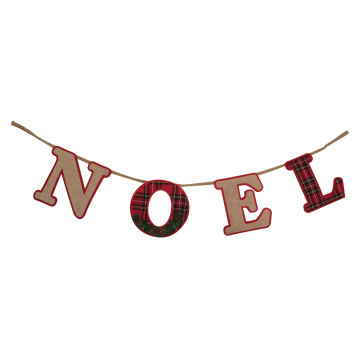 「NOEL」文字パターンとクリスマスの旗布バナー